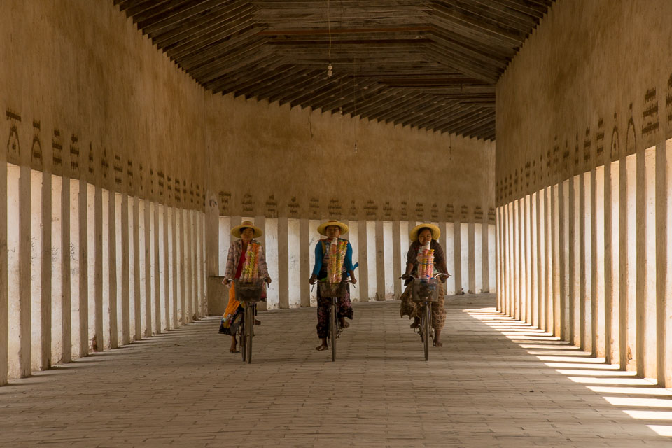 “Cycling through Shwezigon Paya” by Emma Jones